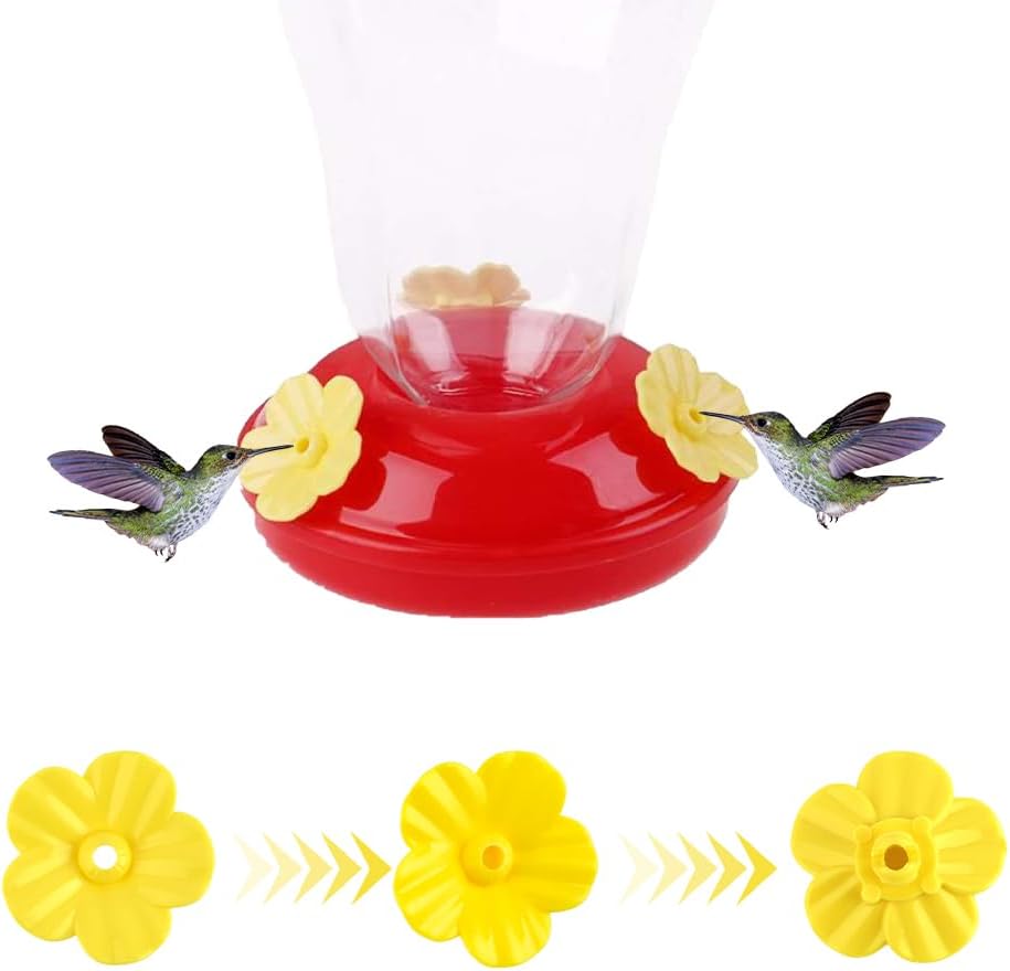 Hummingbird Feeder Parts, 16 PCS Hummingbird Feeder Replacement Flowers Yellow