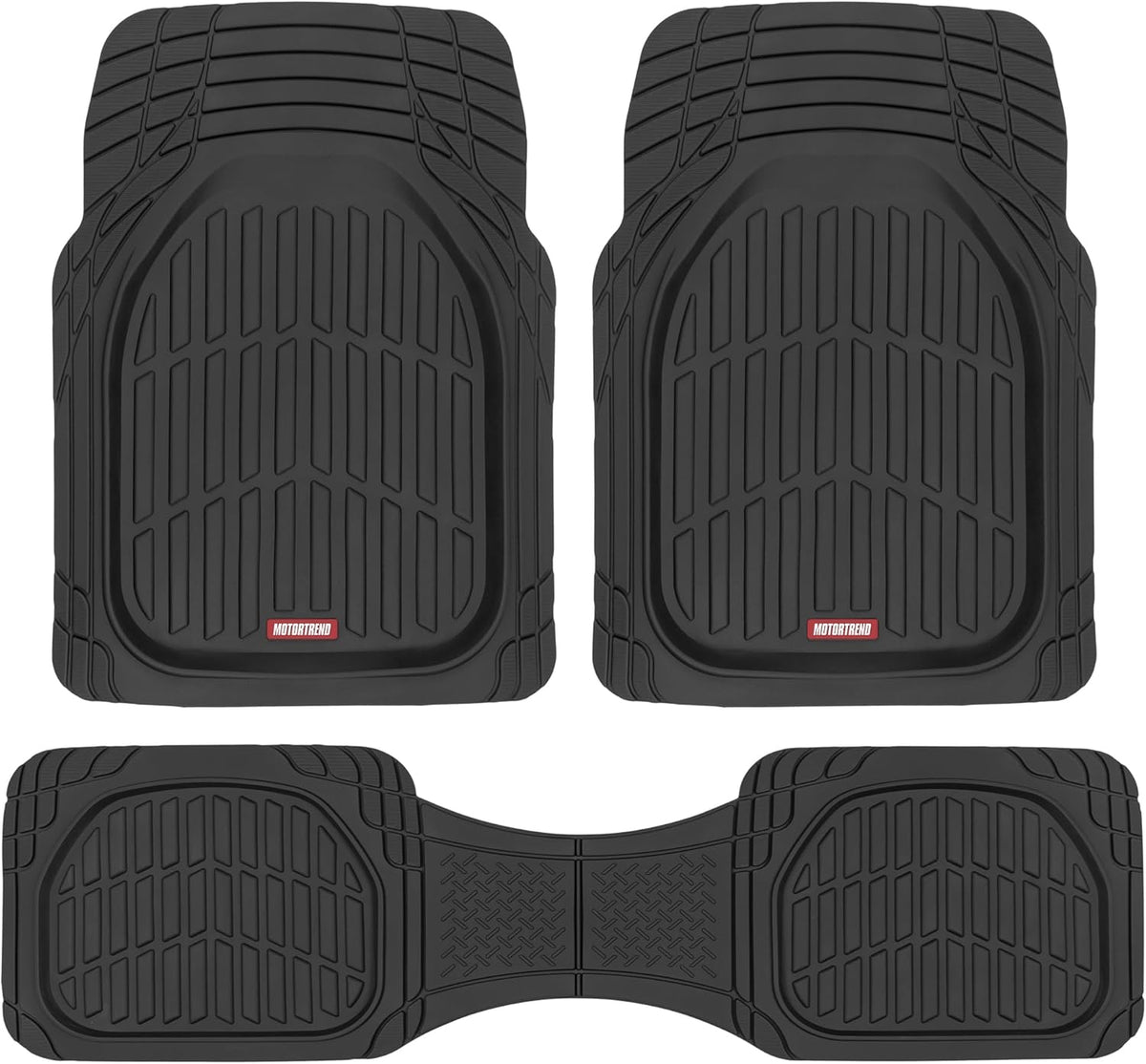 Floor Mats for Cars, Deep Dish All-Weather Mats, Waterproof Trim-To Fit Automotive Floor Mats for Cars